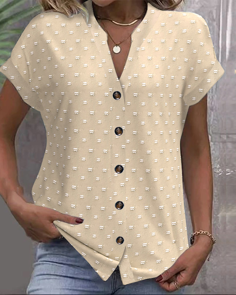 Liana | Button Down V-Neck Blouse