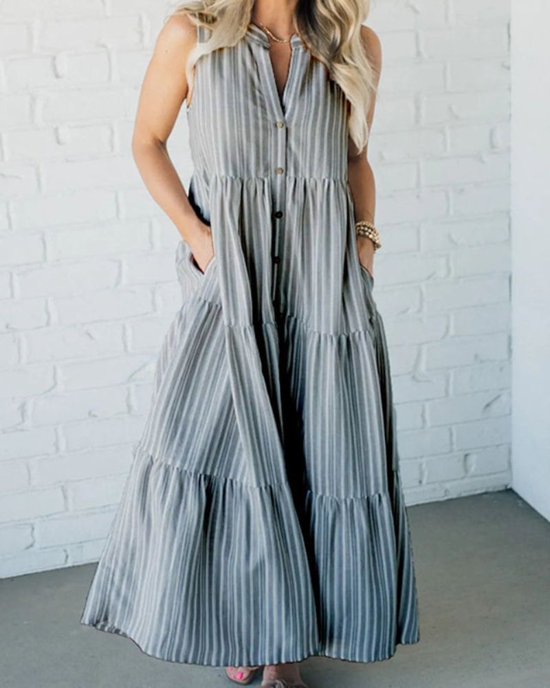 Ember | Striped Tiered Maxi Dress