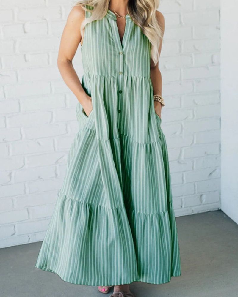 Ember | Striped Tiered Maxi Dress