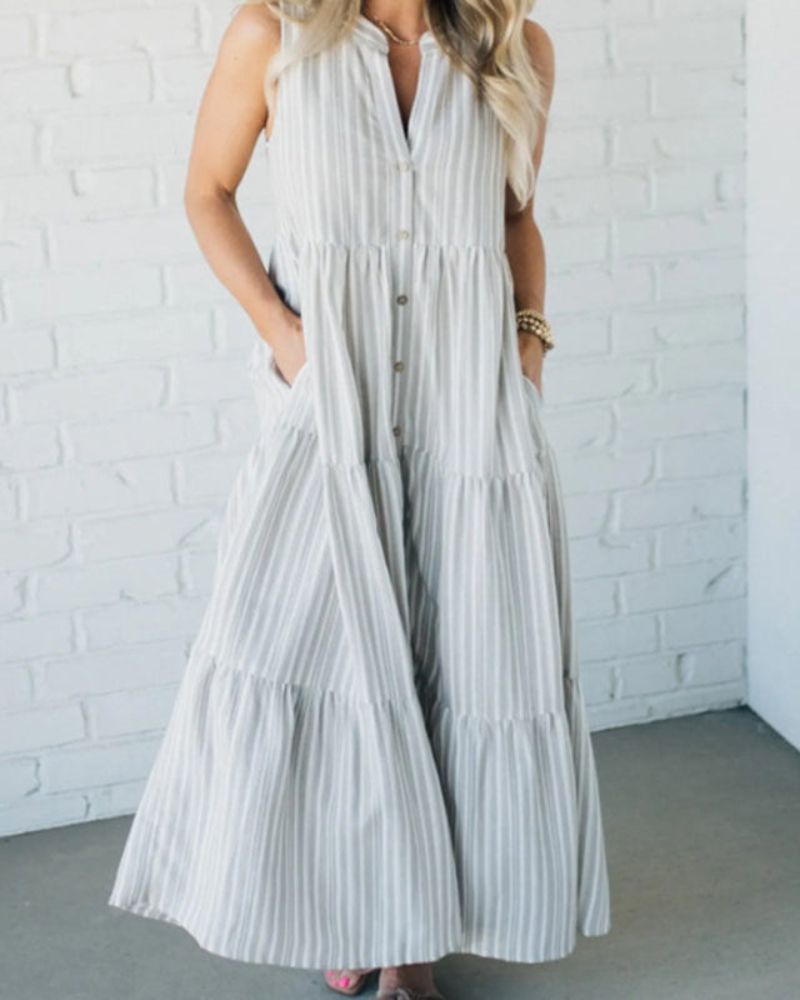 Ember | Striped Tiered Maxi Dress