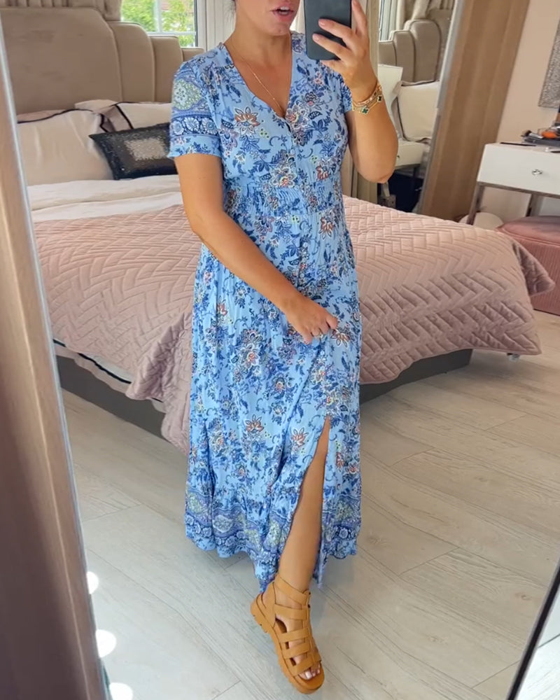 Olivia | Floral V-Neck Dress