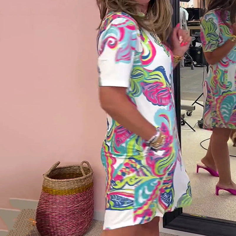 Eloise | Colorful Printed V-Neck Dress