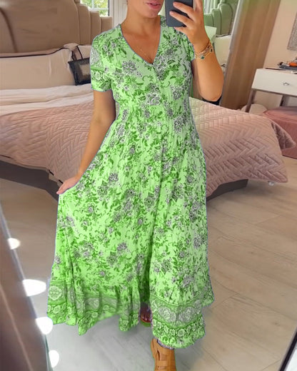 Olivia | Floral V-Neck Dress