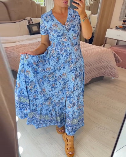 Olivia | Floral V-Neck Dress