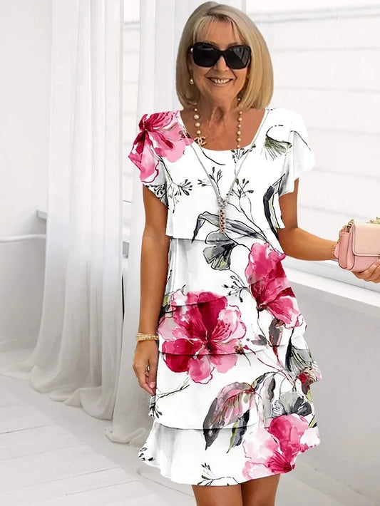 Kimberly | Casual Cascading Floral Dress
