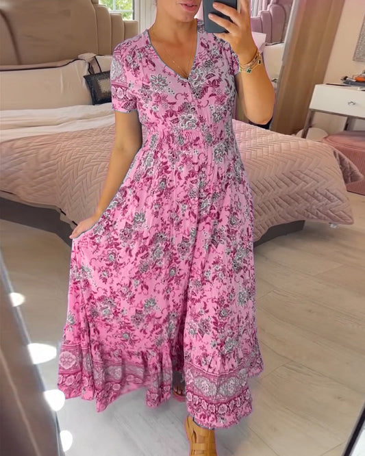 Olivia | Floral V-Neck Dress