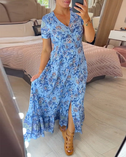 Olivia | Floral V-Neck Dress