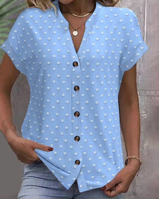 Liana | Button Down V-Neck Blouse